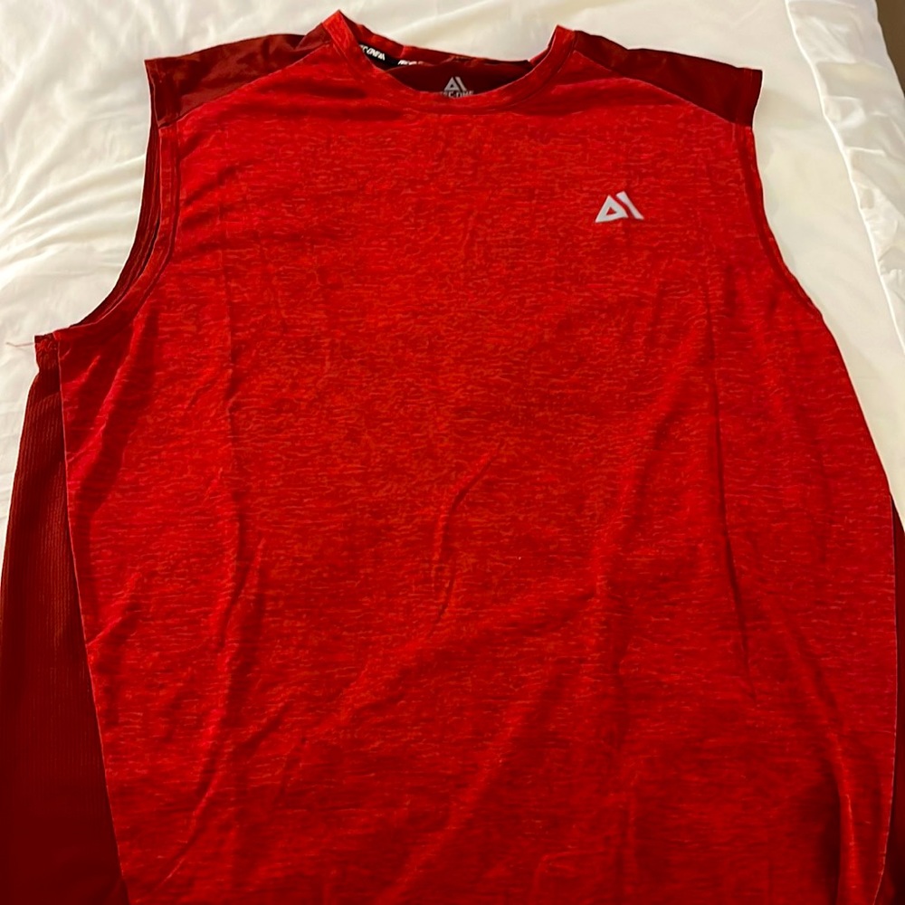 Mens red athletic tank top